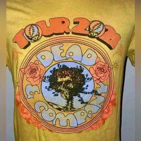 Dead & Co 2021 Tour Shirt Yellow Concert Grateful Dead - Picture 1 of 4